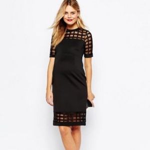 Black ASOS petite maternity dress.